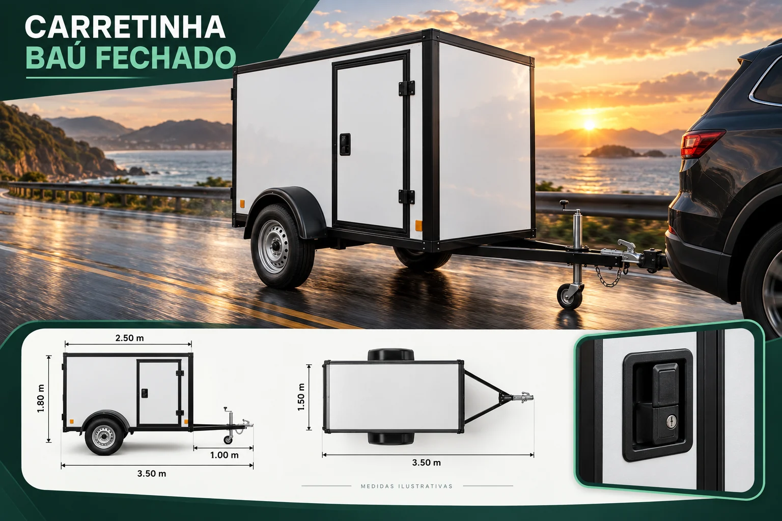 Carretinha baú fechado - vista 2 do mesmo modelo