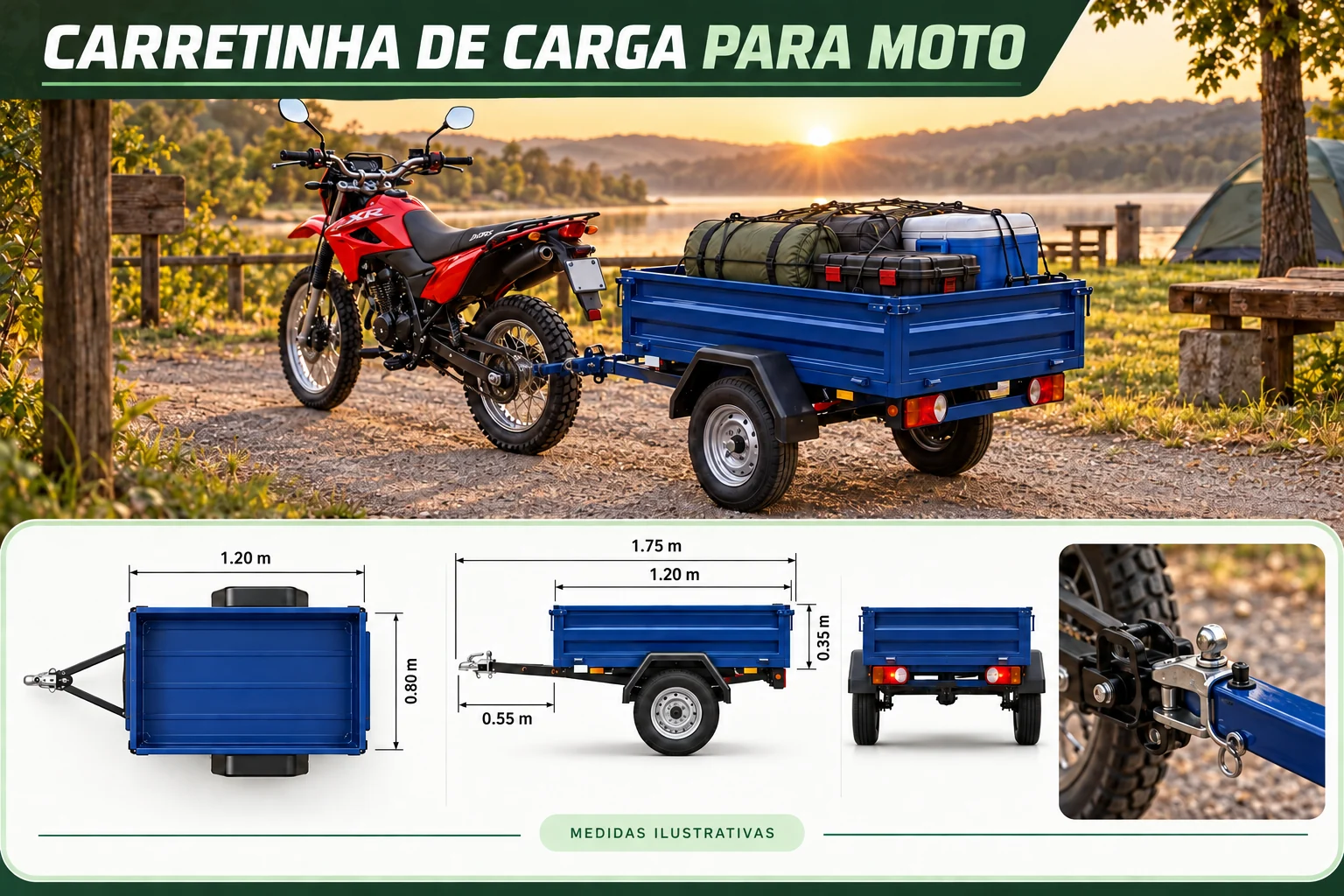 Carretinha de carga para moto