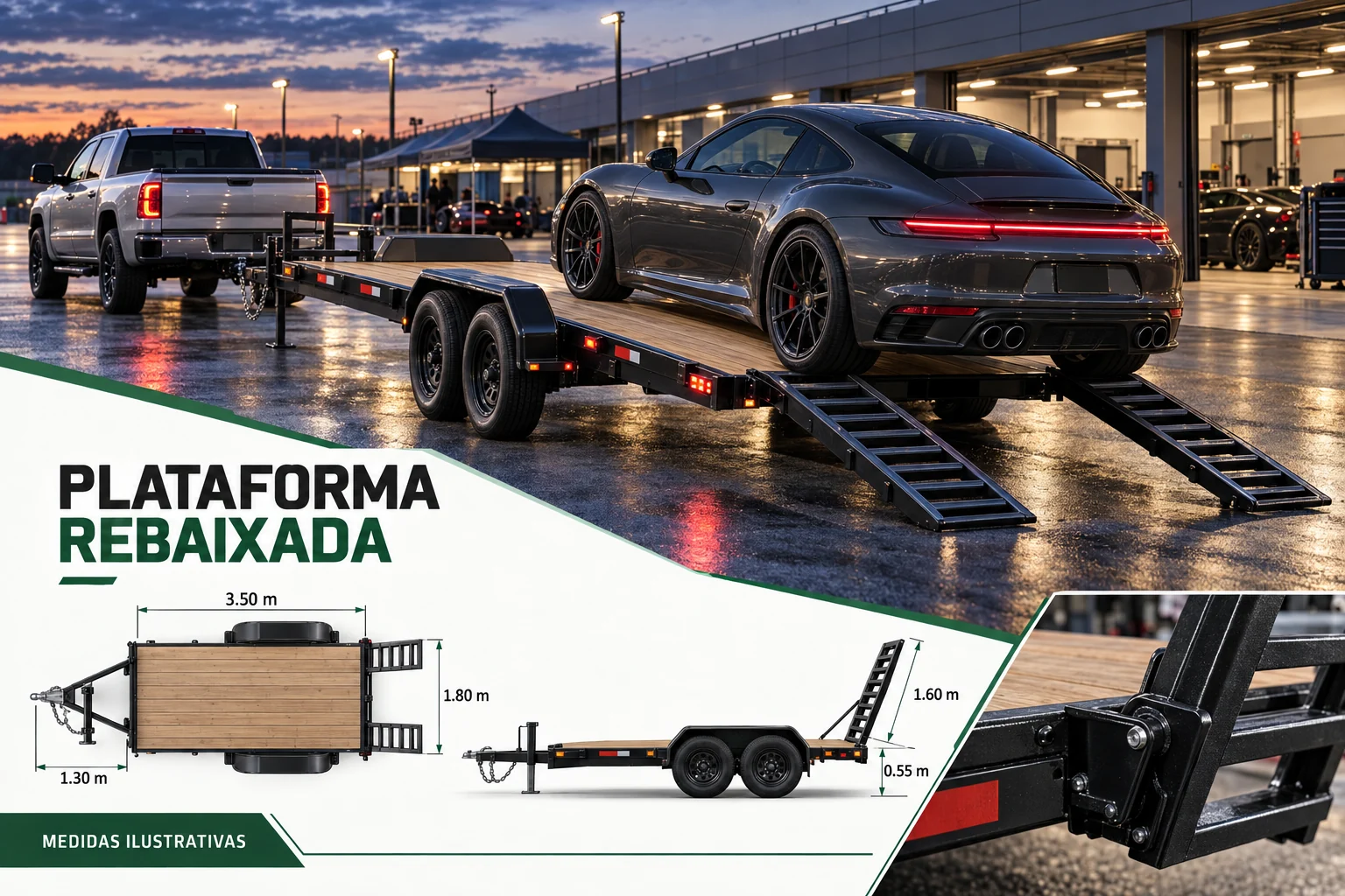 Plataforma rebaixada para automóvel